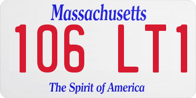 MA license plate 106LT1