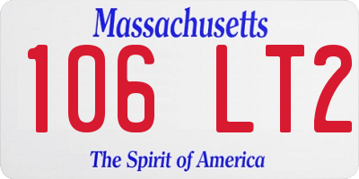 MA license plate 106LT2