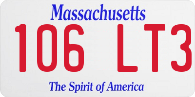 MA license plate 106LT3