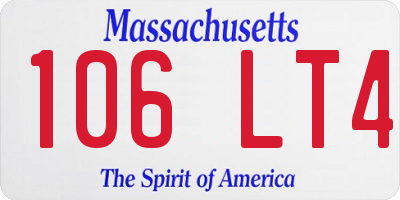 MA license plate 106LT4