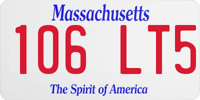 MA license plate 106LT5