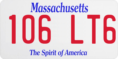 MA license plate 106LT6