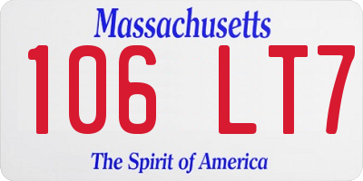 MA license plate 106LT7