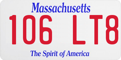 MA license plate 106LT8
