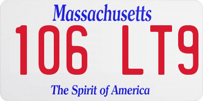 MA license plate 106LT9