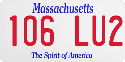 MA license plate 106LU2
