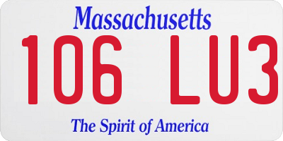 MA license plate 106LU3