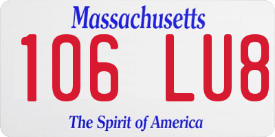 MA license plate 106LU8