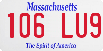 MA license plate 106LU9