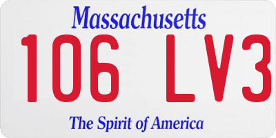 MA license plate 106LV3