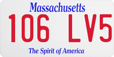 MA license plate 106LV5