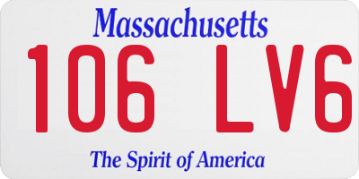 MA license plate 106LV6
