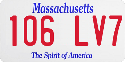 MA license plate 106LV7