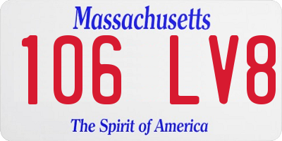 MA license plate 106LV8