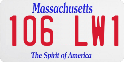 MA license plate 106LW1