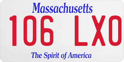 MA license plate 106LX0