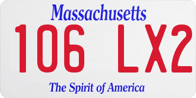 MA license plate 106LX2