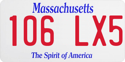 MA license plate 106LX5