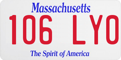 MA license plate 106LY0