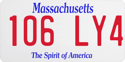 MA license plate 106LY4