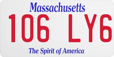 MA license plate 106LY6