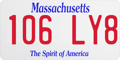 MA license plate 106LY8