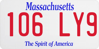 MA license plate 106LY9