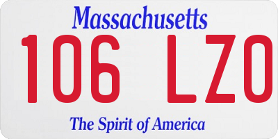 MA license plate 106LZ0