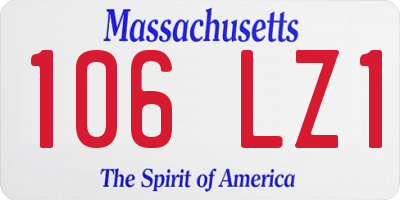 MA license plate 106LZ1