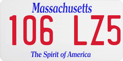 MA license plate 106LZ5