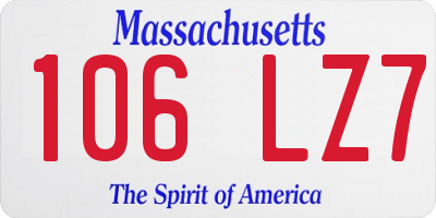 MA license plate 106LZ7