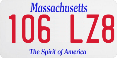 MA license plate 106LZ8