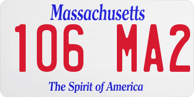 MA license plate 106MA2