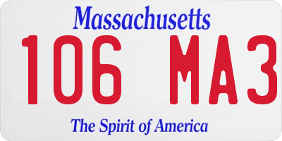 MA license plate 106MA3