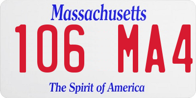 MA license plate 106MA4