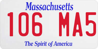 MA license plate 106MA5