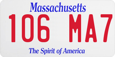 MA license plate 106MA7