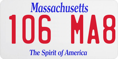 MA license plate 106MA8