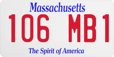 MA license plate 106MB1