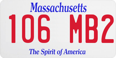 MA license plate 106MB2