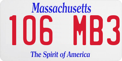 MA license plate 106MB3