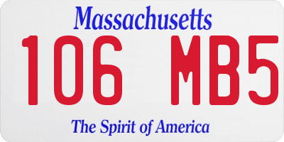 MA license plate 106MB5