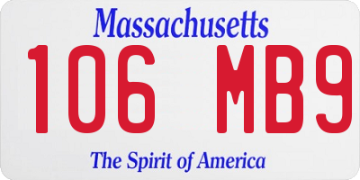 MA license plate 106MB9