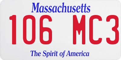 MA license plate 106MC3