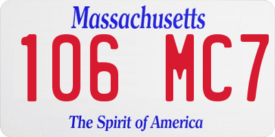MA license plate 106MC7