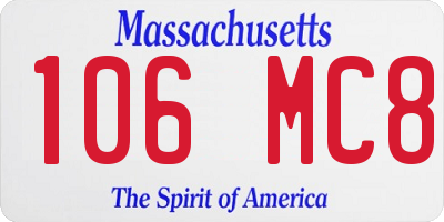 MA license plate 106MC8