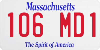 MA license plate 106MD1
