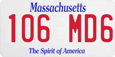 MA license plate 106MD6