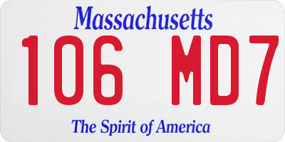 MA license plate 106MD7