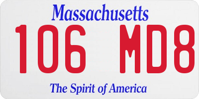 MA license plate 106MD8